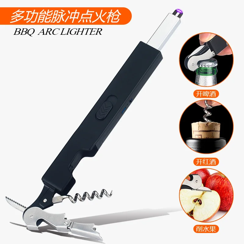

Rechargeable Ignition Gun USB Metal Ignition Gun Multifunctional kitchen Wine Opener Charging Pulse Igniter