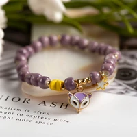 fox animal hand wowen ceramic bracelets bangles metal drip glaze pendant for women girl children wholesale xn049