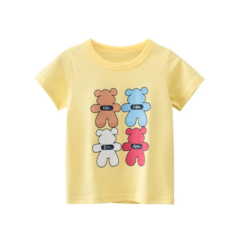 

2021 Summer Children Clothing T-shirt Boys Girls Korean Style Cartoon Printed Cotton Short-sleeved T-shirt Kids T-shirt 2-10T