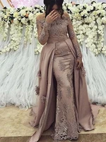 modest arabic long sleeve evening dresses prom gown 2019 elegant women formal gala plus size party dress