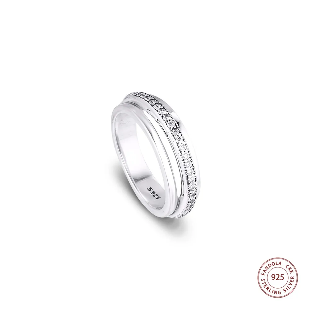 100% Real 925 Sterling Silver Triple Band Pave Rings for Women Wedding Engagement Ring Stackable Jewelry Bague Femme Wholesale |