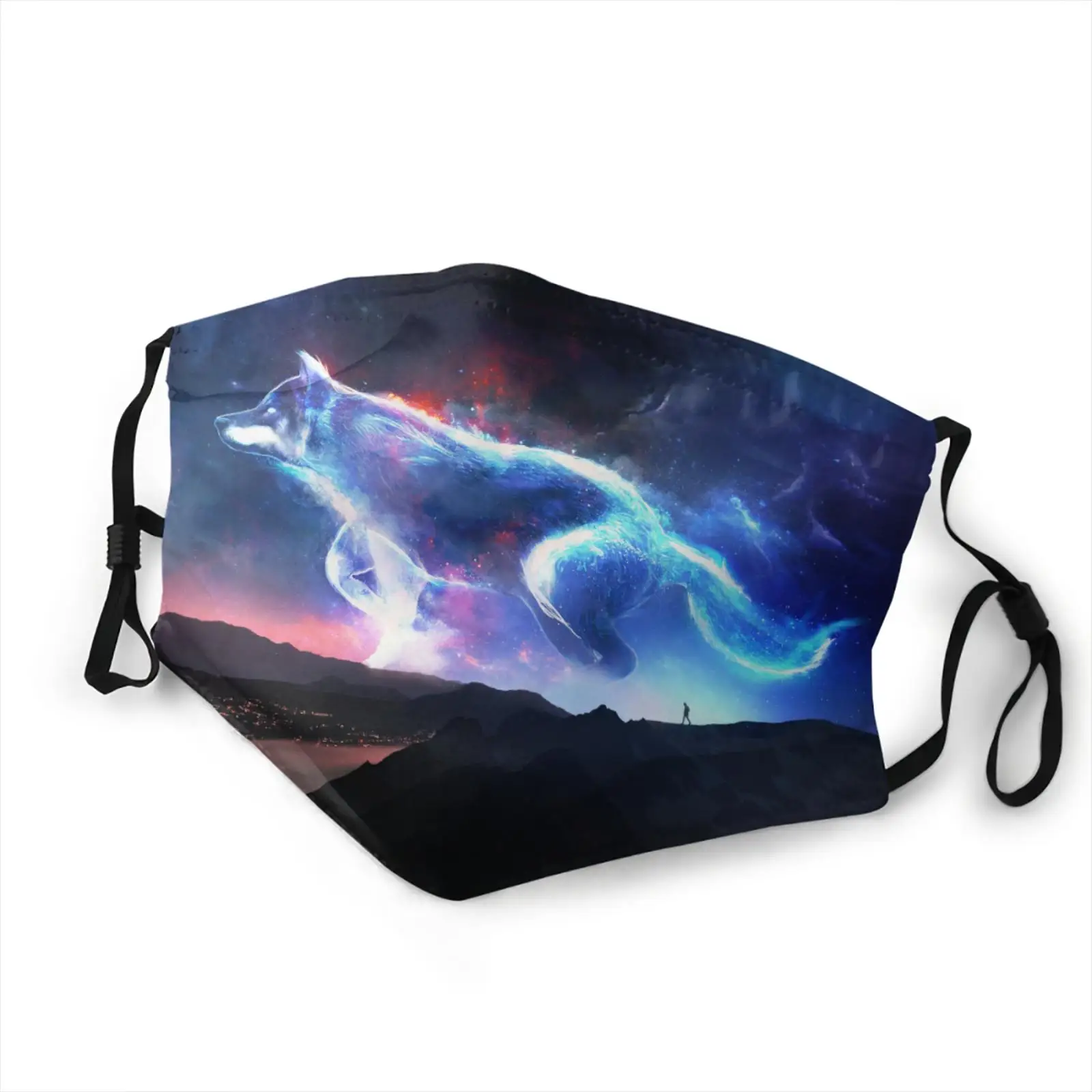 

printing wolf filter Mouth foam mask harajuku ladies/mens Breathable mask wolf ring embroidered boys/girls reusable mask PM2.5