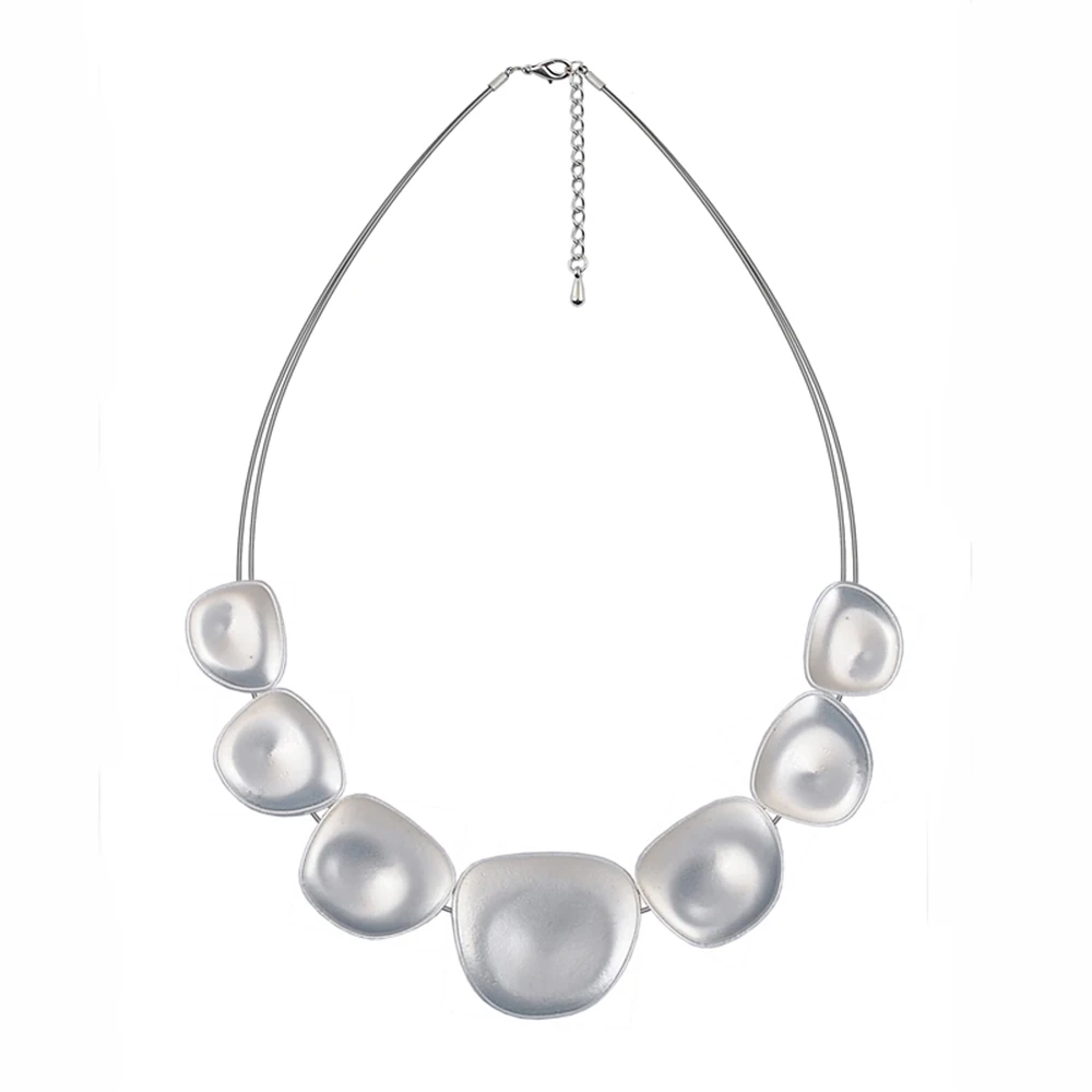 Классическое матовое посеребренное ожерелье 7 дюймов необычный нагрудник