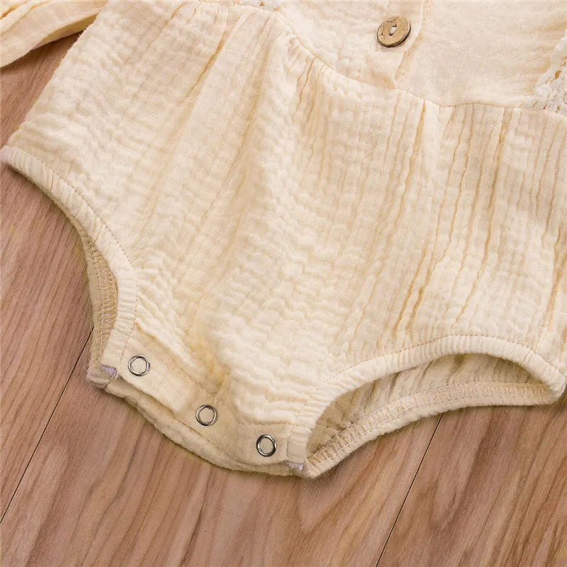 Pudcoco/кружевной комбинезон принцессы для новорожденных хлопковый и льняной с