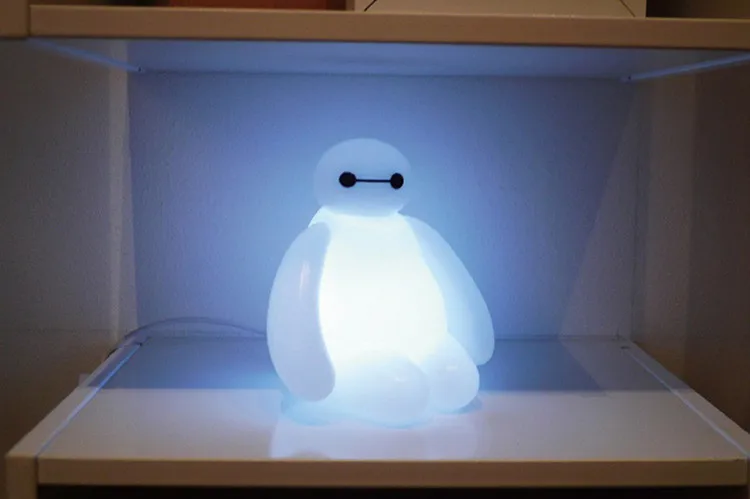 Цвет меняется с буквенным принтом Большой Герой 6 Baymax USB зарядка светодиодный