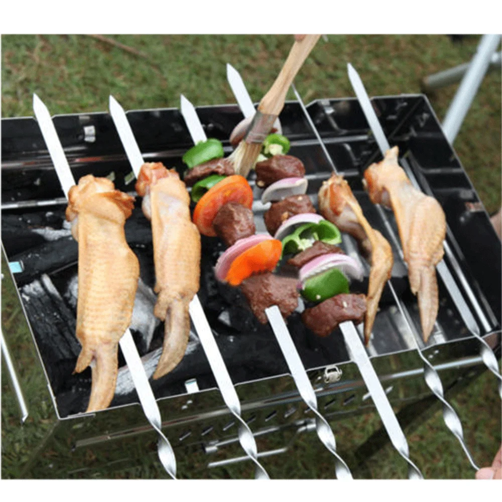 10 шт./набор шпажки из нержавеющей стали для барбекю|Шпажки| |