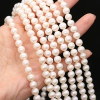 natural freshwater pearl beads round shape isolation loose beads for jewelry making diy necklace bracelet accessories 7 8mm