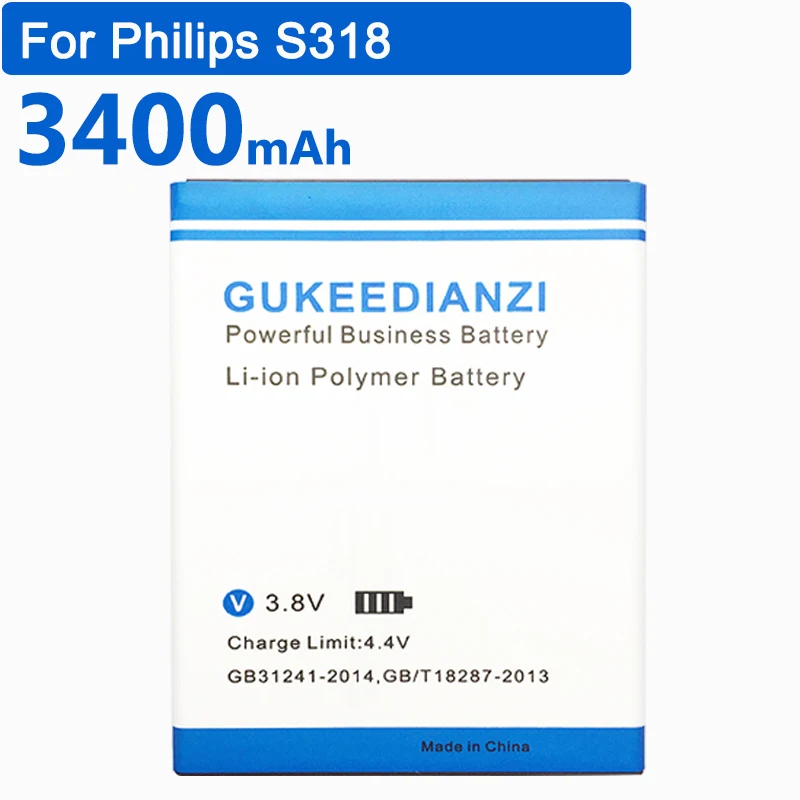 GUKEEDIANZI AB2500AWMT 3400 мА/ч литий запасная батарея для мобильного телефона Philips S318 CTS318