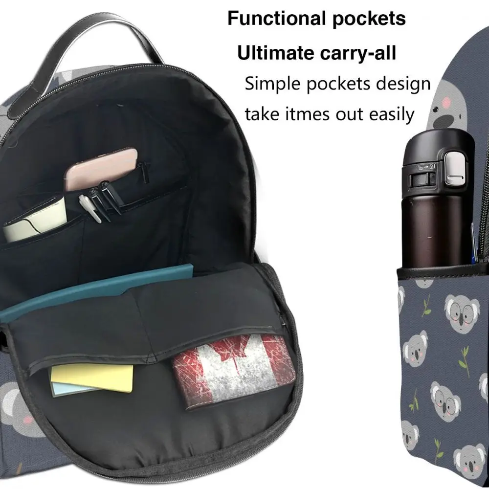 

Fashion Girl College School Bag Casual New Women Backpack Cute Koala Heads Book Packbag for Teenage Travel Shoulder Bag