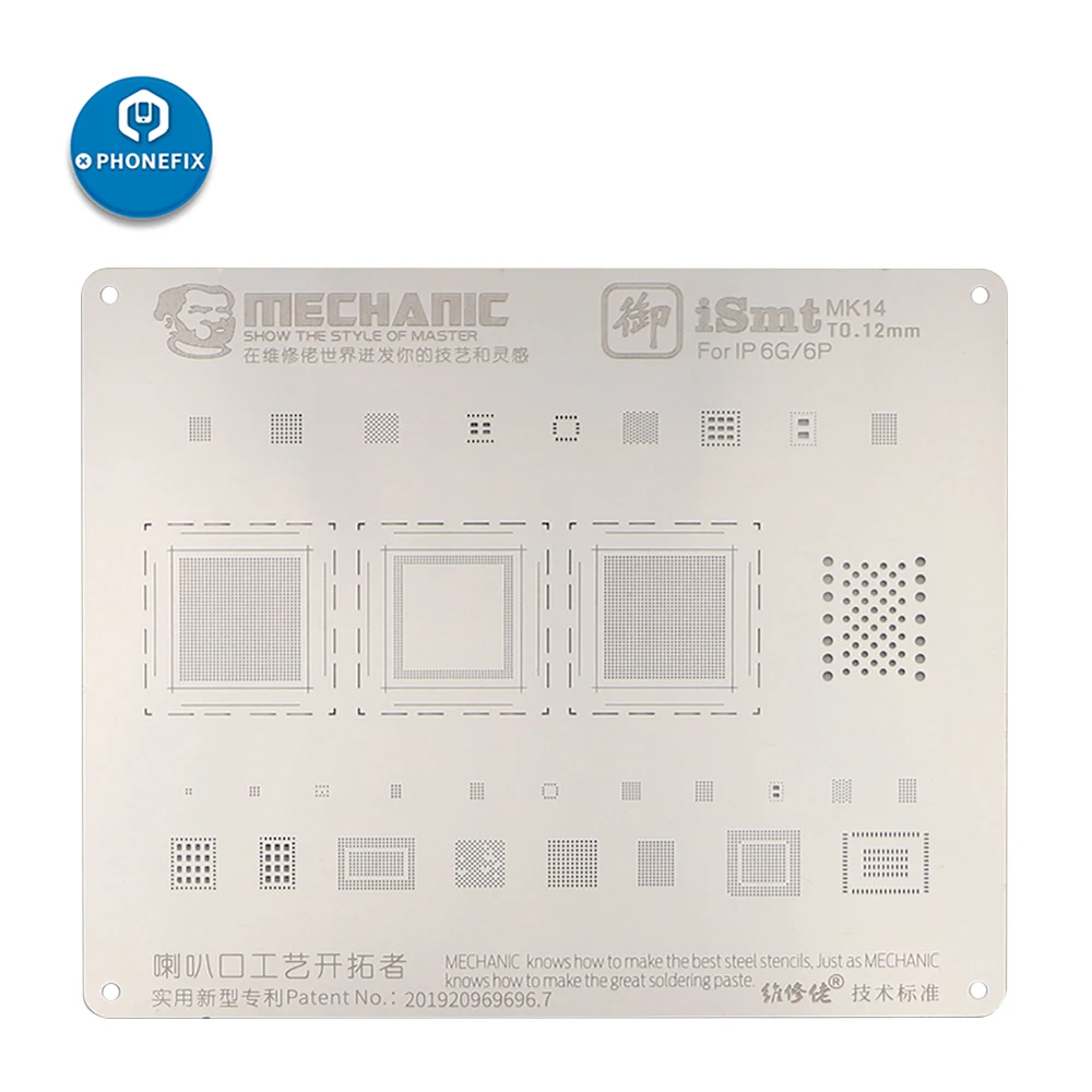 

Mechanic iSmt BGA IC Reballing Stencil for 6 6P 6S 7 7P 8 8P X XS MAX 11 Pro MAX CPU / font / audio / Power IC / USB Control IC