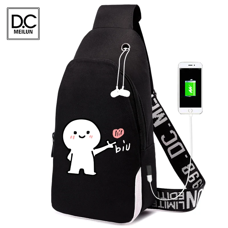 

Модная повседневная мужская нагрудная сумка DC.meilun, сумки на одно плечо с USB-зарядкой, мужская сумка через плечо с защитой от кражи