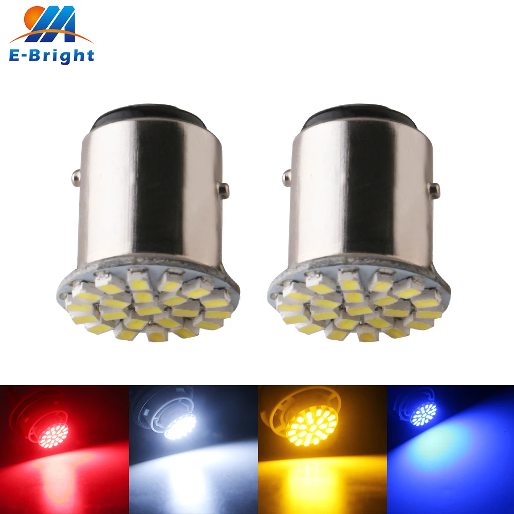 Фото 50 шт. 12 В 24 В 1206 светодиодные 22 SMD лампы P21W 1156 P21/5W 1157 BAY15D автомобильные задние стоп-сигналы заднего хода Белый Красный Янтарный синий зеленый №1
