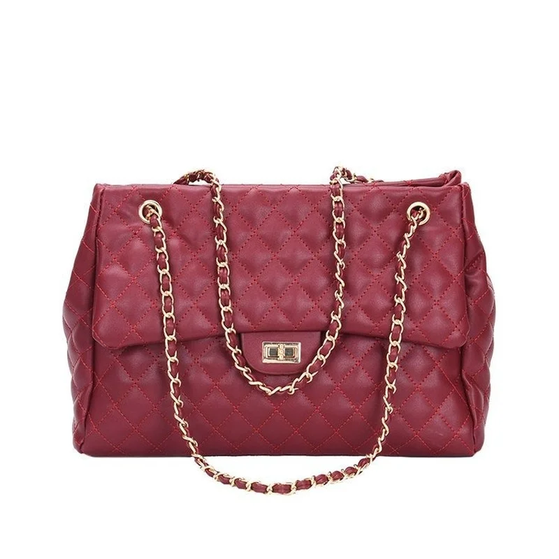 

2021 New PU Leather Large Capacity Shoulder Bag Rhombus Handbags Fashion Chain Bag Women's Shoulder Bag