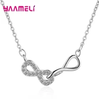 infinity love choker necklace fine 925 sterling silver rose gold double letter 8 with aaa austrian crystal women collar bijoux