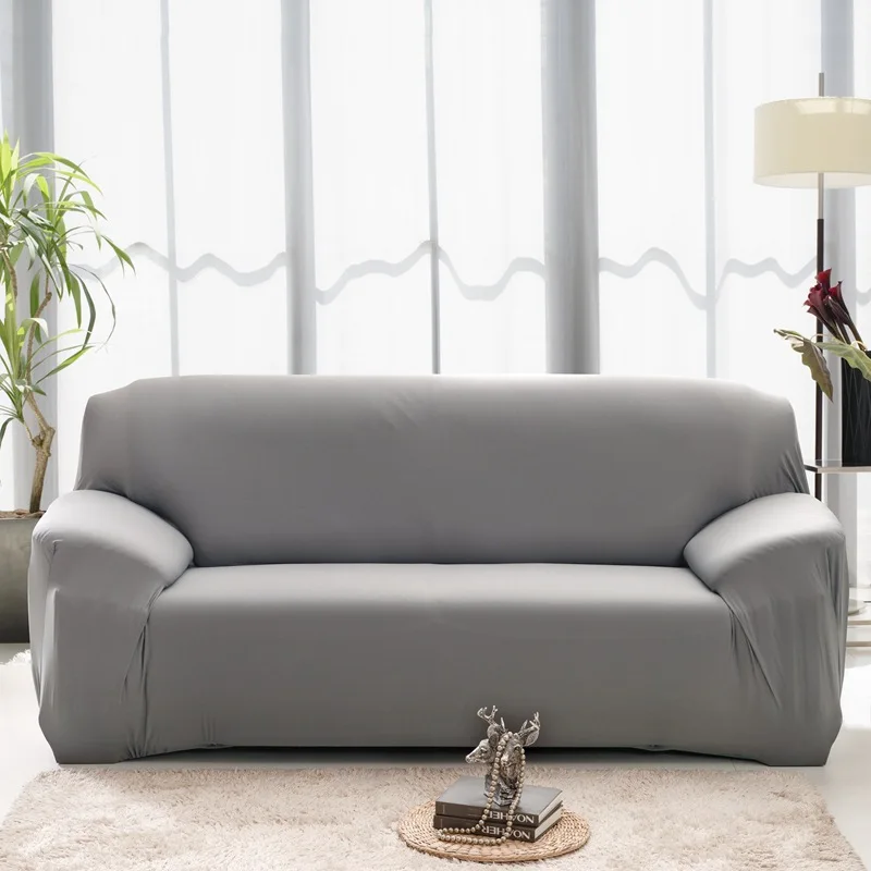 

1/2/3/4 seater Solid Color Plush Thicken Elastic Sofa Cover Universal Sectional Slipcover Stretch Couch Cover for Living Room