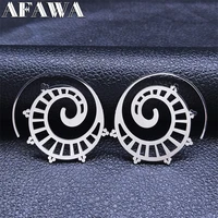 2022 stainless steel big round earrings women india silver color bohemia summer conch circle earring jewelry bijoux%c2%a0e9558s01