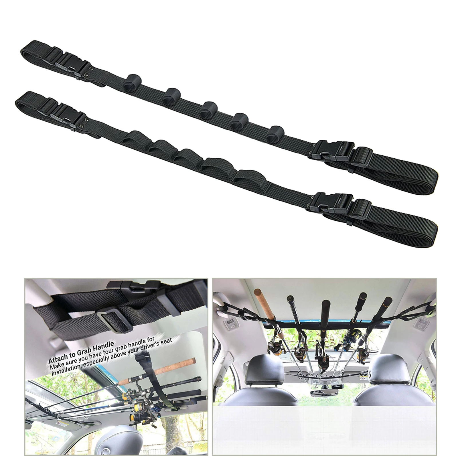 

Vehicle Fishing Rod Holder Organizer Travel Rack 5 Slot Belt Rod Saver