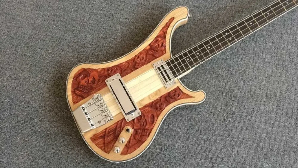 Бас-гитара 2019 fireglo с выгравированным верхом и заводской гравировкой 4 струны