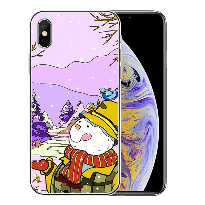 Силиконовый чехол для iphone 12 11Pro Max 11 XR XS X 8 7 6 6S Plus 5 5S SE 2020 с изображением снеговика |