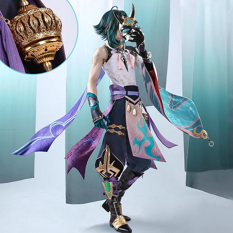 

Anime Genshin Impact Xiao Cosplay Costume Game Suit Uniform Halloween Party Outfit For Women Men 2021 New