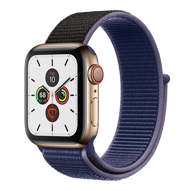 Midnight Blue Ремешок для apple watch 5 44 мм 40 мм 42 мм 38 мм iwatch Series 3 2 1 нейлоновый спортивный ремешок для часов Браслет apple watch 5 4 band - Цвет ремешка: Midnight Blue