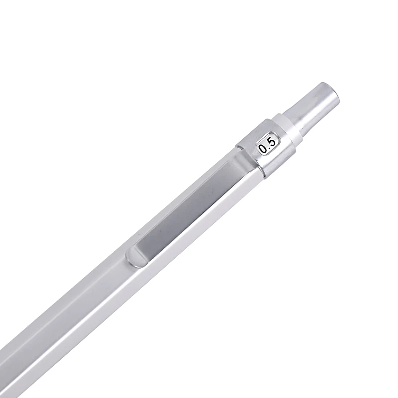 

Metal Silver Mechanical Pencil 0.5mm/0.7mm lead professional automatic pencil student drawing for school office Writing supplies