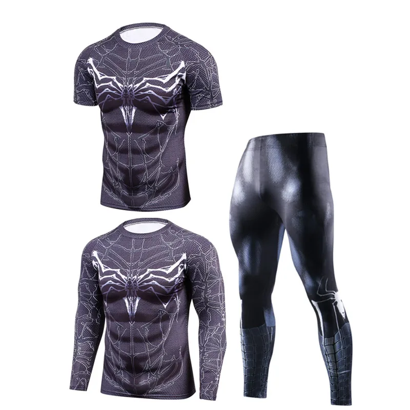 

Compression Tshirt Tights Pants 3D Print Rashguard Boxing Sets Sports Running Quick Dry Gym Fitness Training Suits MMA Fightwear
