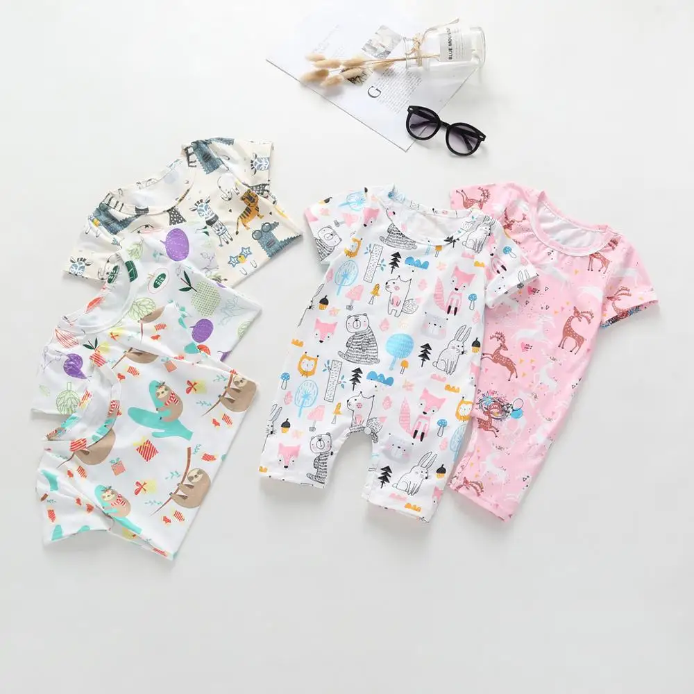 Bunvel/летние комбинезоны для новорожденных Одежда маленьких девочек и мальчиков
