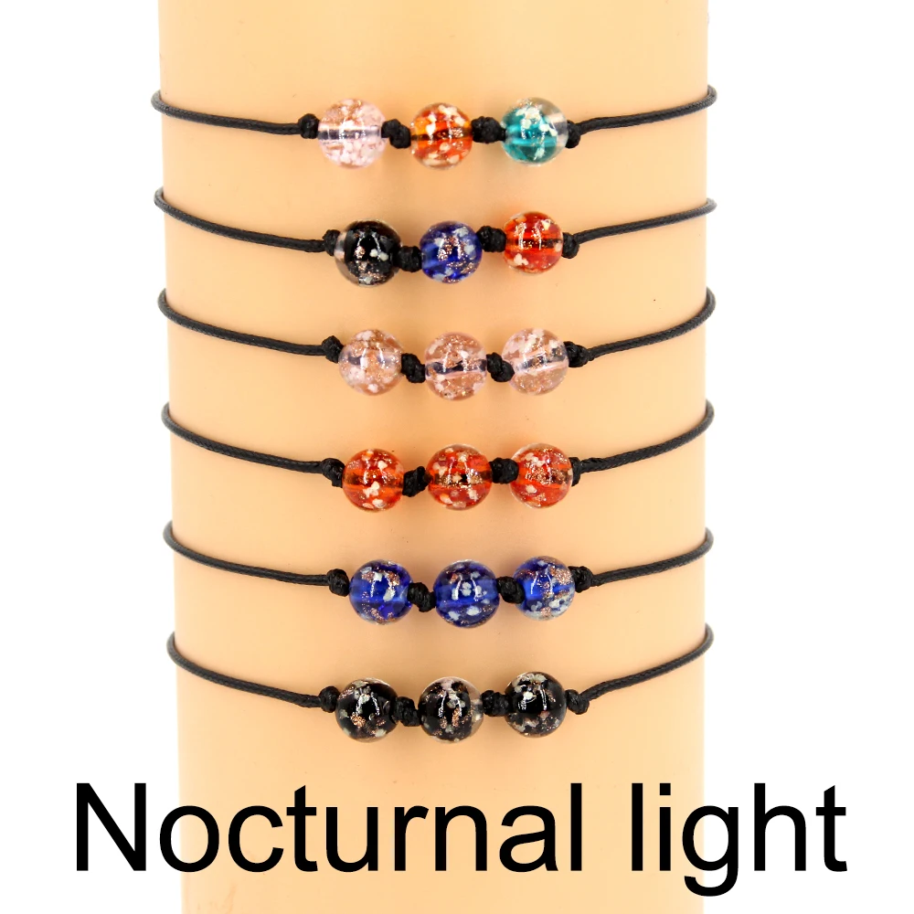 

Women's luminous Bracelet stone Glow in the dark golden sands glass beads Crystal ball Single women's party Bracelets Twinkle