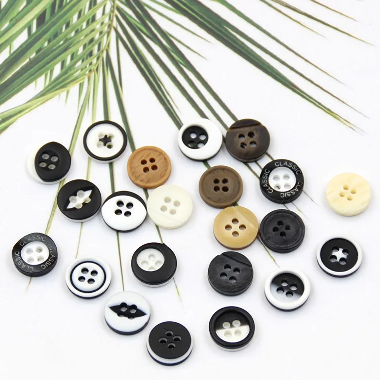 Модные пуговицы из смолы для рубашек черные белые женщин мужчин детей свитеров
