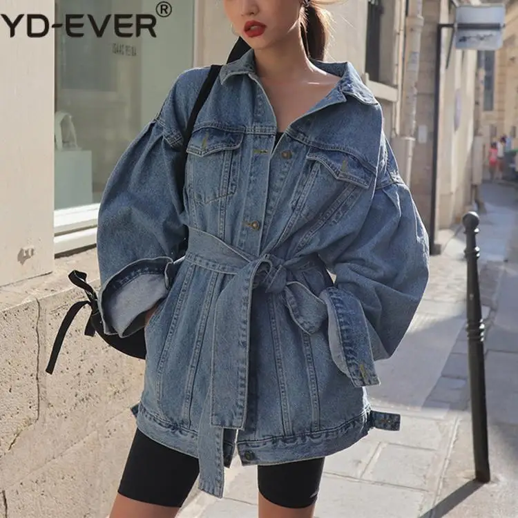 Новинка 2020 осенне-зимние женские джинсовые куртки верхняя одежда на шнуровке с