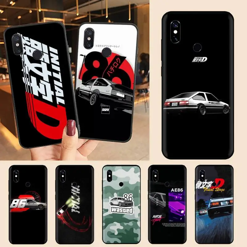 

Hot Japan Initial D anime Phone Case For Xiaomi Redmi note 7 8 9 t s 10 A pro lite funda shell coque cover