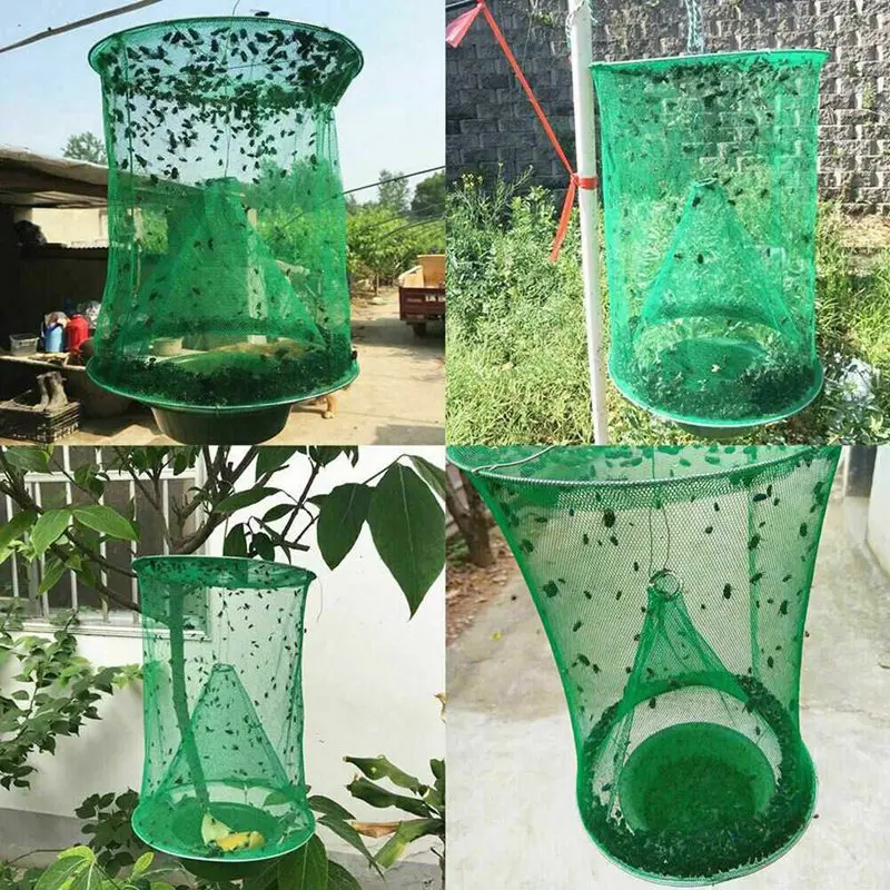 Подвесная Ловец мух многоразовая Складная ловушка для летняя комаров насекомых