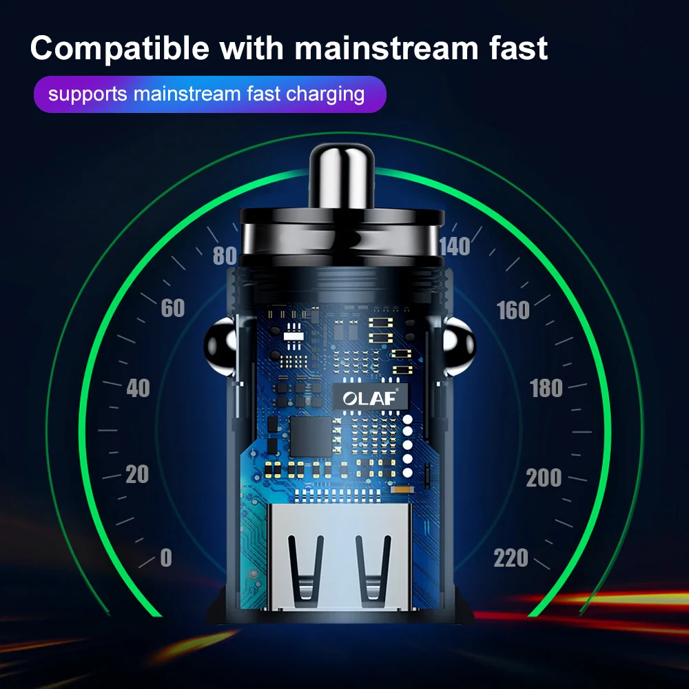 Автомобильное зарядное устройство Dual USB быстрое зарядное устройство для Samsung S8 S9 S10 iPhone XS Max Xiaomi huawei Mini Мобильный автомобильный телефон зарядное устройство адаптер в автомобиле