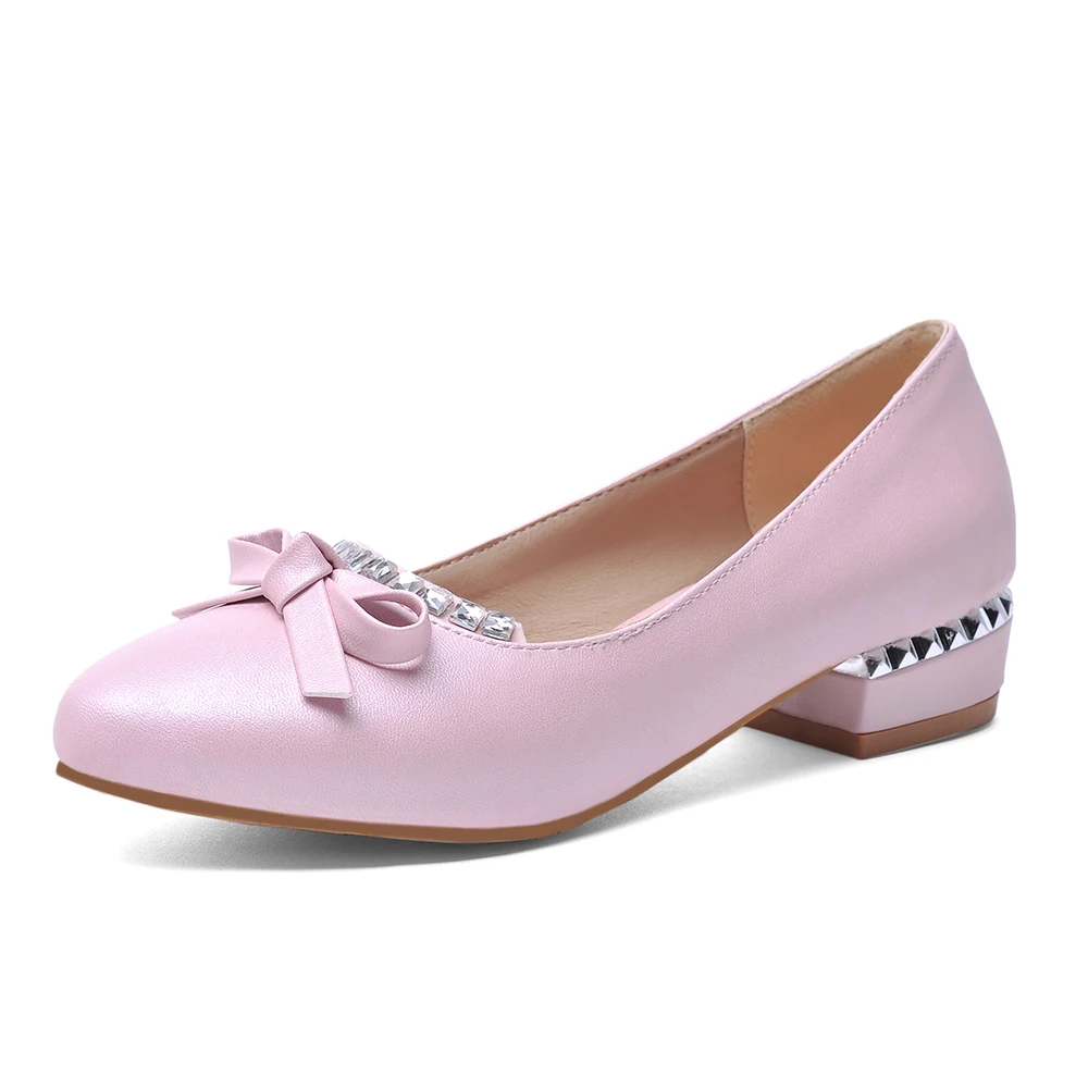 Женские туфли большого размера с бантом летние на плоской подошве | Обувь