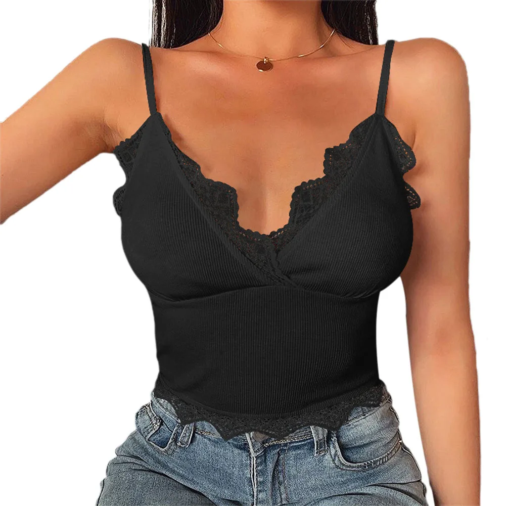 Новинка Женская Сексуальная кружевная кофта с V образным вырезом летний топ без