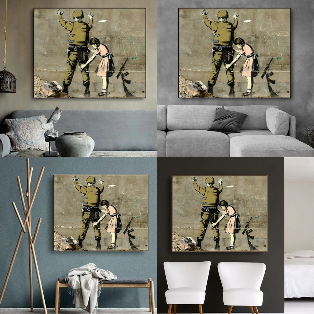 Девушки и воздушные шары от banksy на стену художественный Декор холст живопись каллиграфия плакат печать декоративная картина гостиная домашний декор