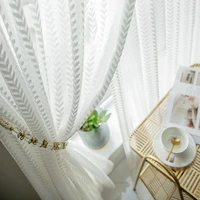 modern luxury white tulle curtain for living room bedroom window jacquard sheers serape home decor drape well