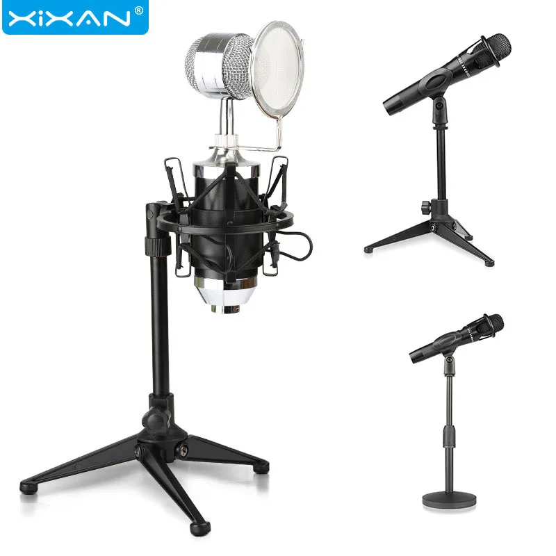 

Microphone Live Stand Tripod Handheld Desktop Bracket Tripods Holder With Microphone Portable Vertical Stands Telescopic Shelf