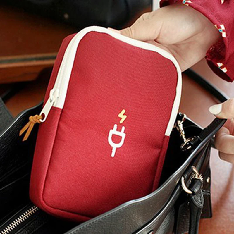 

2021 Digital Storage Bag Mobile Phone Data Cable Charger Fingertips Package Cute Zipper Bag Portable Zip Lock Organizer Case