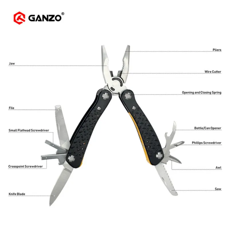 Ganzo G106 Многофункциональный складной нож Комбинации плоскогубцы 440C
