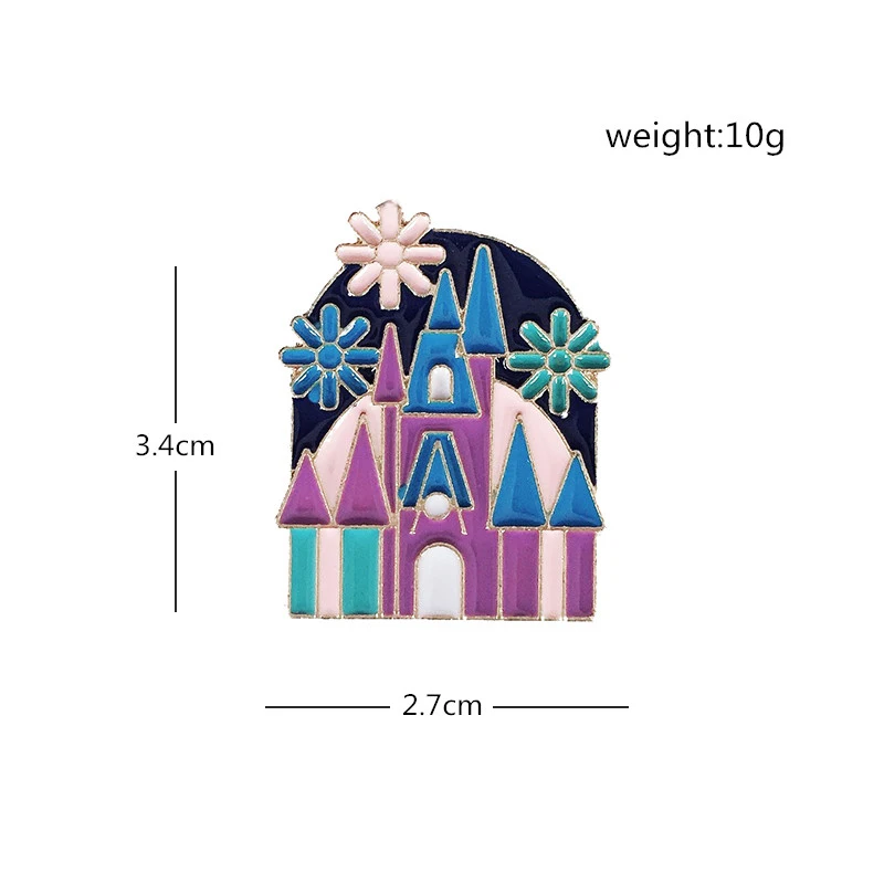 Эмалированная заколка в виде Ледяного Замка романтический металлический значок