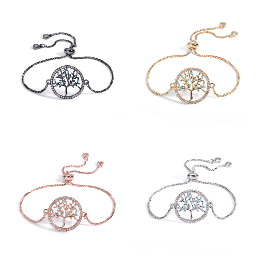 

Bracelets 2021 New Korean Fashion Women's Chain Jewelry On The Goth Couple Colored Zircon Tree Of Life Pendants Charm Bracelet