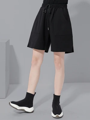 

2020 spring and summer shorts, plus-size loose-fitting hot elastic waistband, personalized patchwork, wide-legged