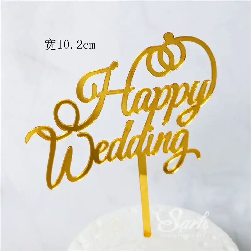 2pc wedding Свадебные украшения для торта с изящным цветком на крючке, вечерние украшения для торта, украшения для выпечки на годовщину, свадебные десерты, подарки для влюбленных - Цвет: 2pc wedding
