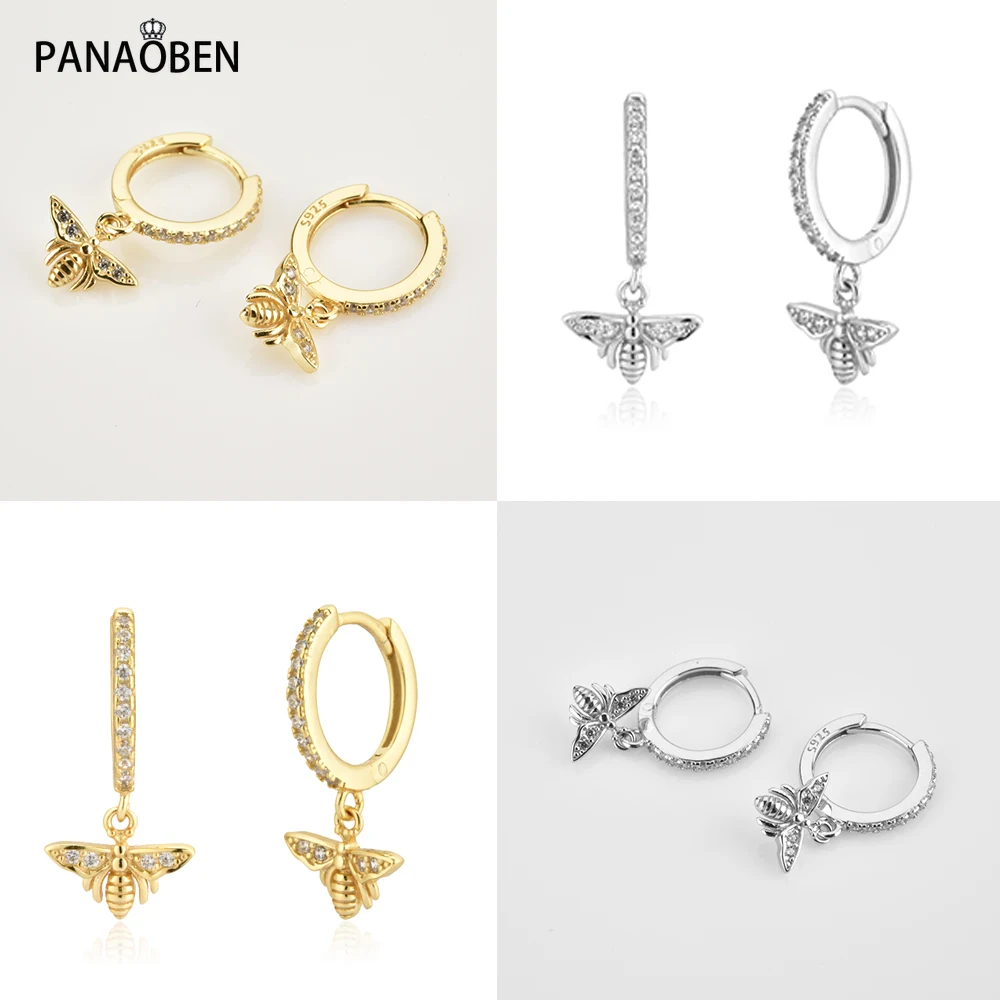 

Женские серьги-подвески в виде пчелы, из серебра 925 пробы