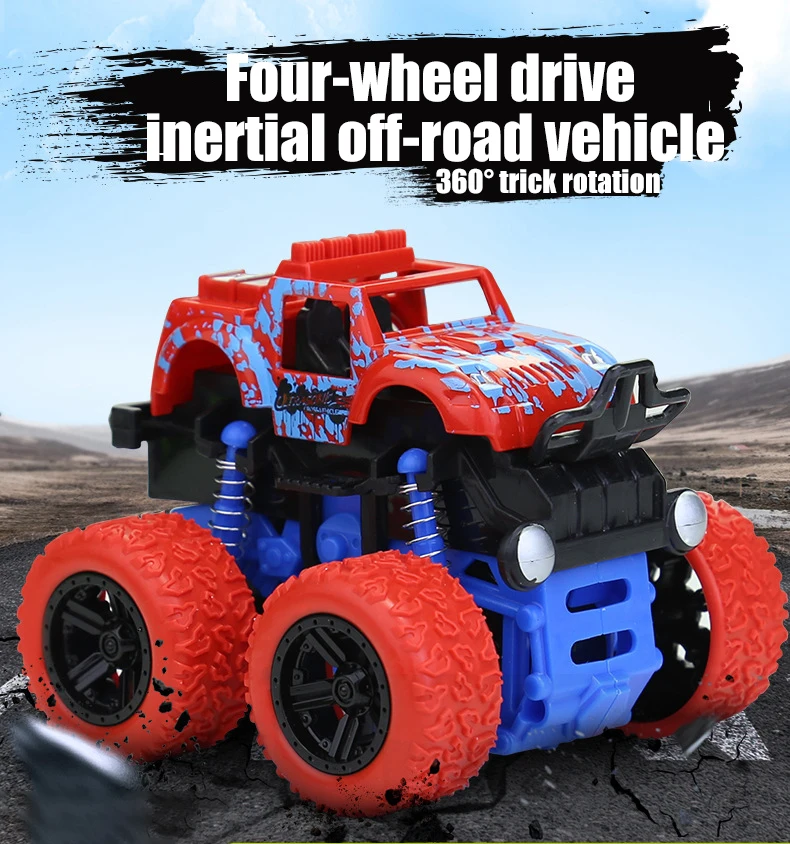

1:36 Mini Inertia Four-Wheel-Drive off-Road Vehicle Children Simulation Model Car Pull Back Stunt Car Plane Toys For Boys Gift