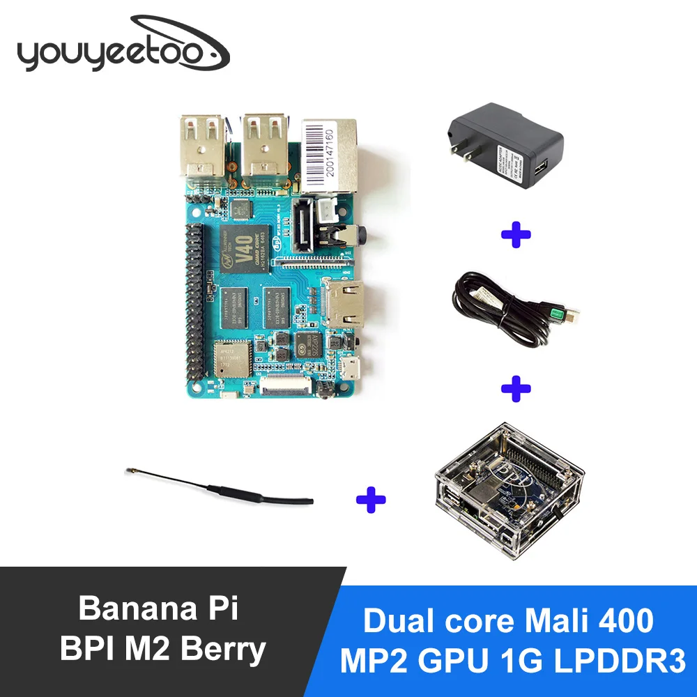 

Двухъядерный процессор Banana Pi BPI M2 Berry Mali 400 MP2 GPU 1G LPDDR3, макетная плата с открытым исходным кодом, такой же размер, как Raspberry Pi 3