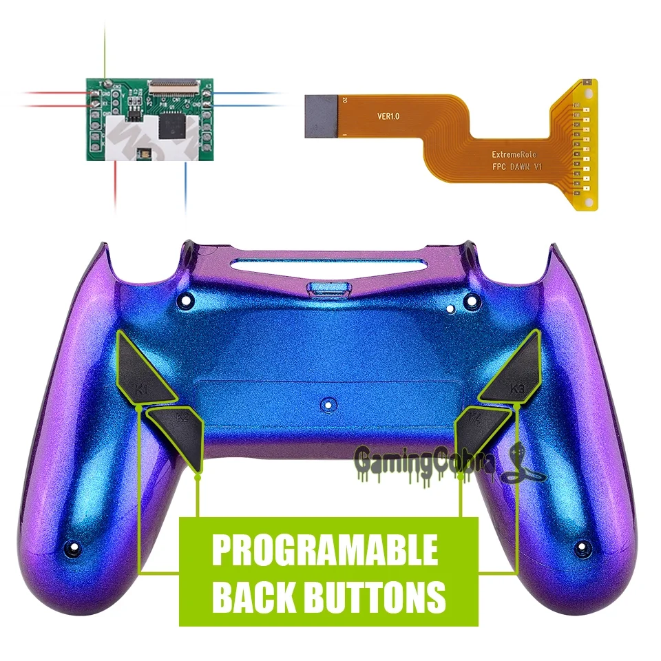 Рассвет программируемый Remap комплект для PS4 тонкий поляризационный фильтр Pro контроллер JDM 040/050/055 w/задняя крышка в виде ракушки и 4 и пуговицами на спине