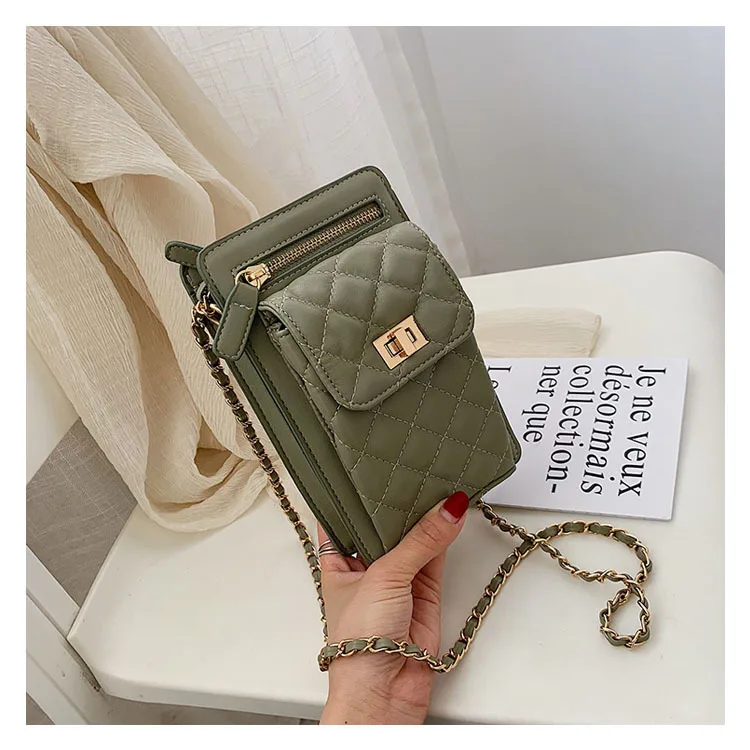 

Female 2021 New Diamond Embroidery Thread Shoulder Bag Fashion Messenger Mobile Phone Bag Small Square Bag Casual Bag Party